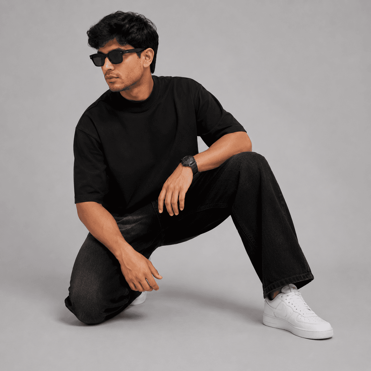 Black Horizon Soft Baggy Loose Fit Jeans - view 2