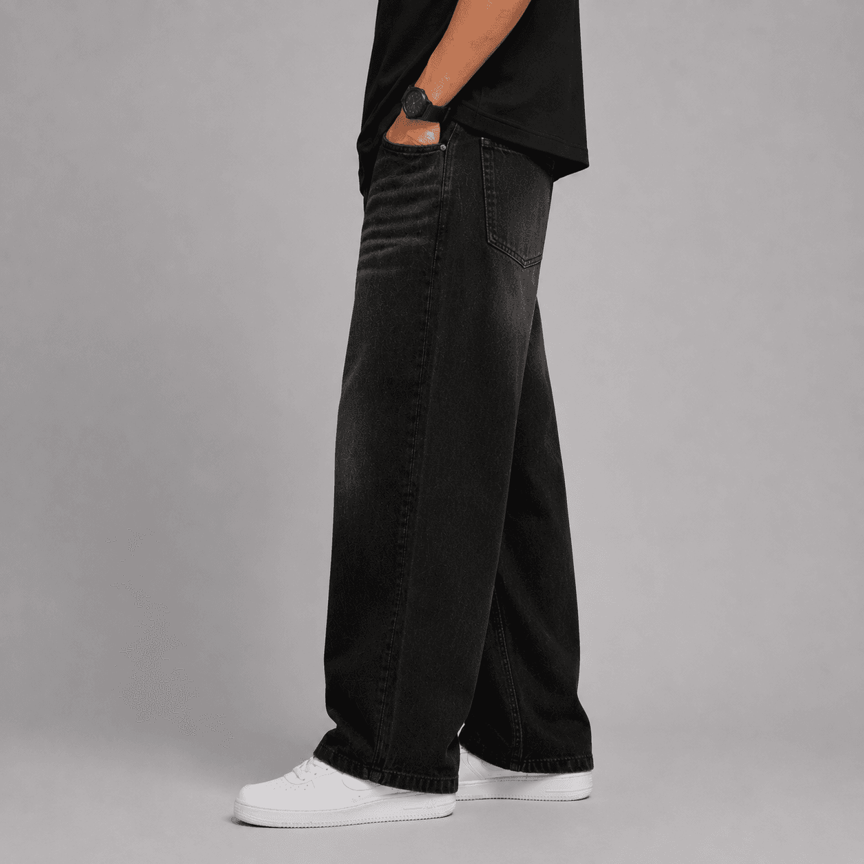 Black Horizon Soft Baggy Loose Fit Jeans - view 5