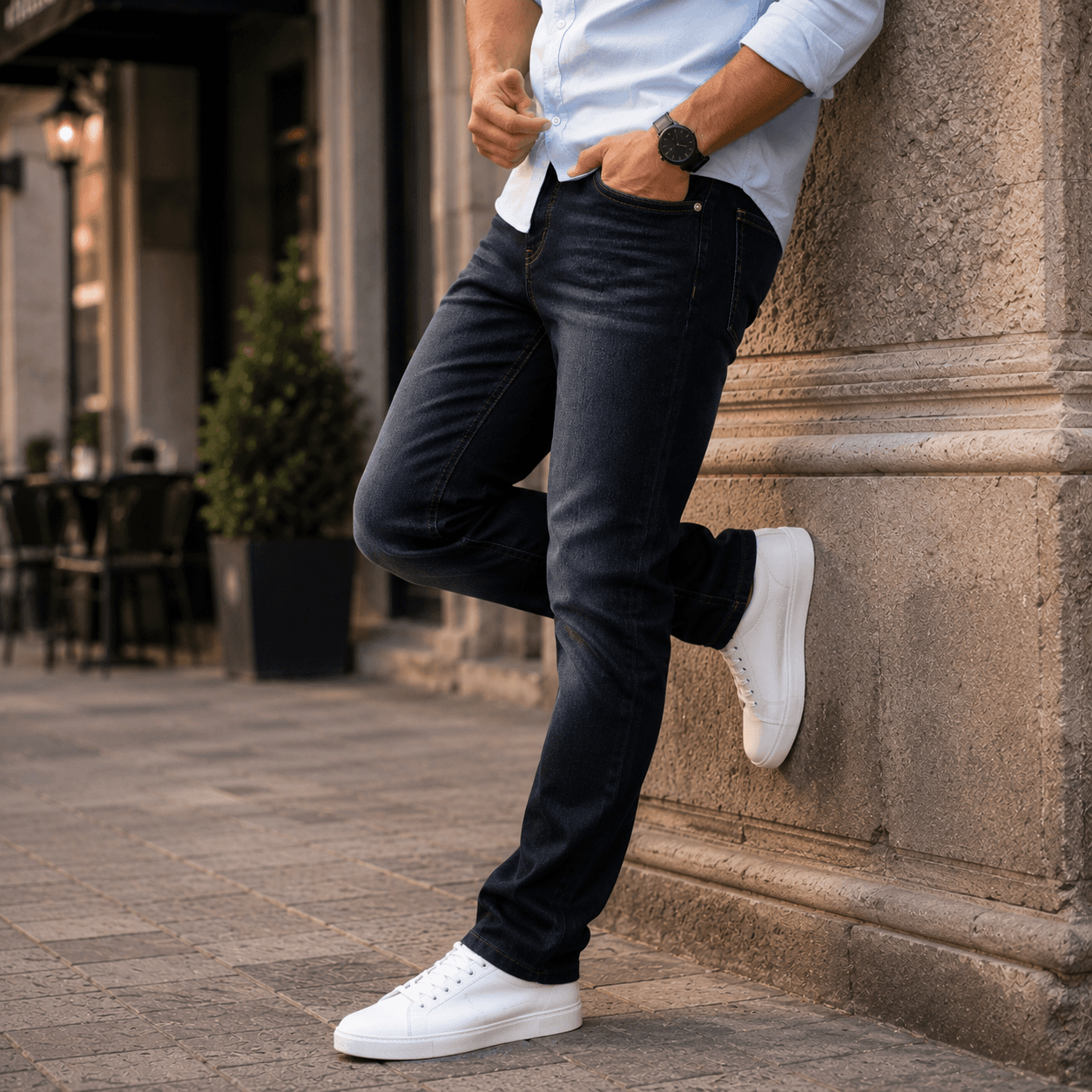 Blackout Black Casual Fit Straight Leg Jeans - view 3