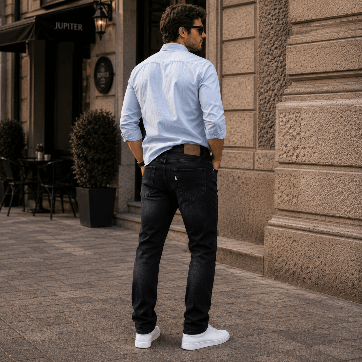 Blackout Black Casual Fit Straight Leg Jeans - view 4