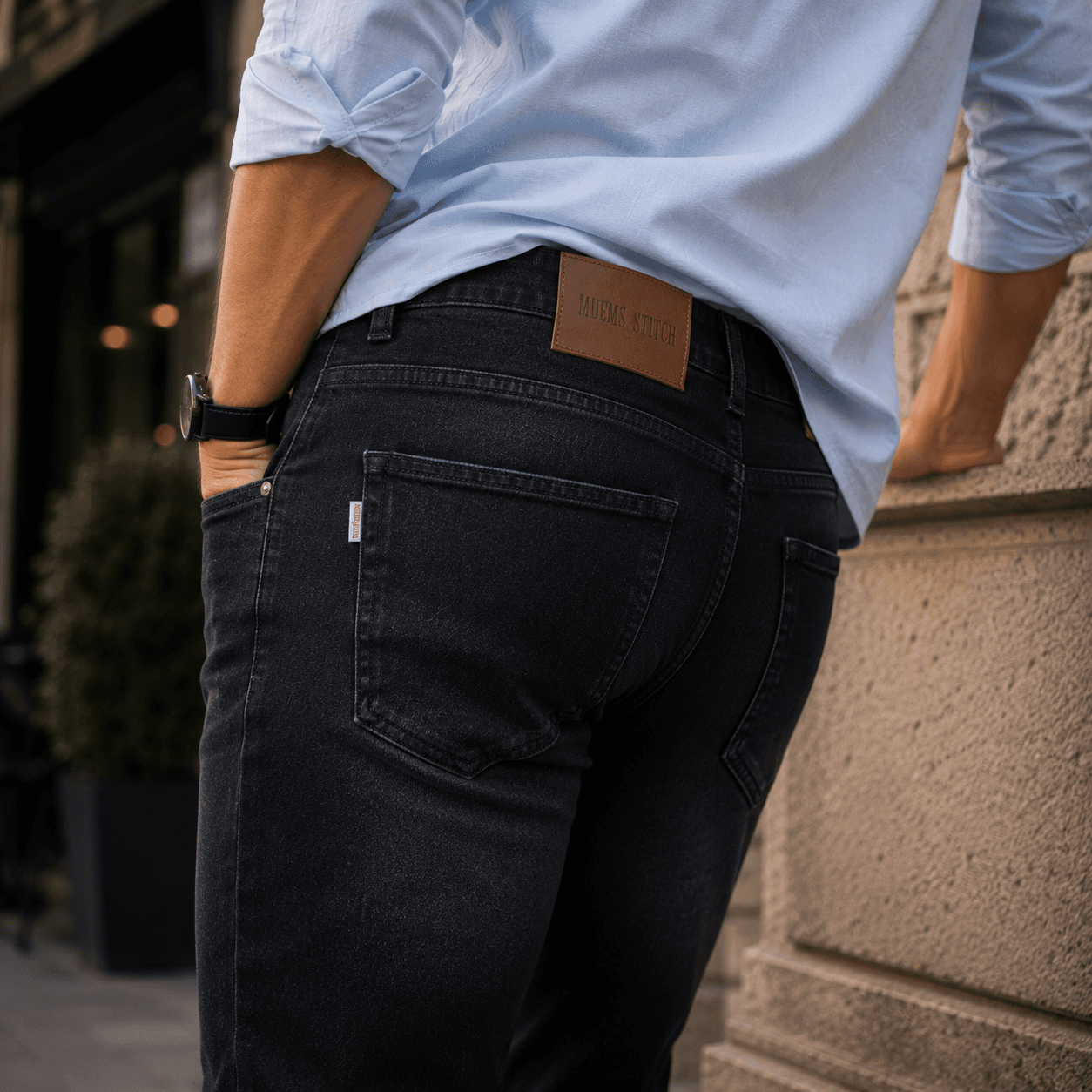 Blackout Black Casual Fit Straight Leg Jeans - view 5