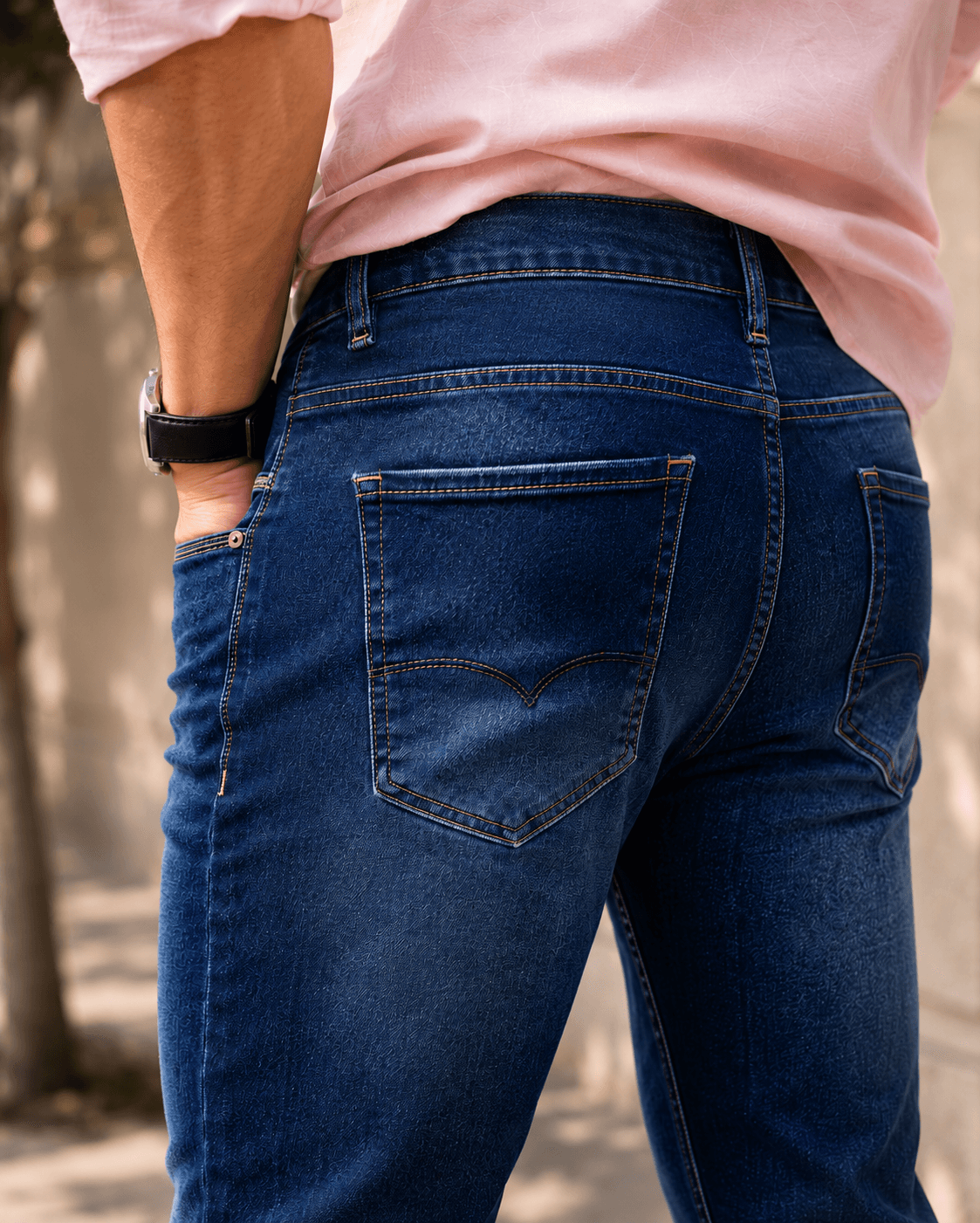 Classic Blue Casual Fit Straight Leg Jeans - view 3