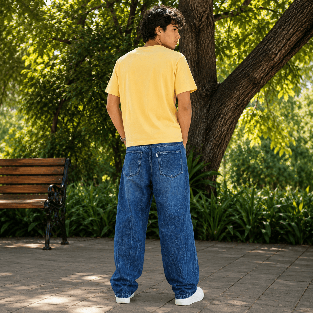 Drift Blue Soft Baggy Loose Fit Jeans - view 3