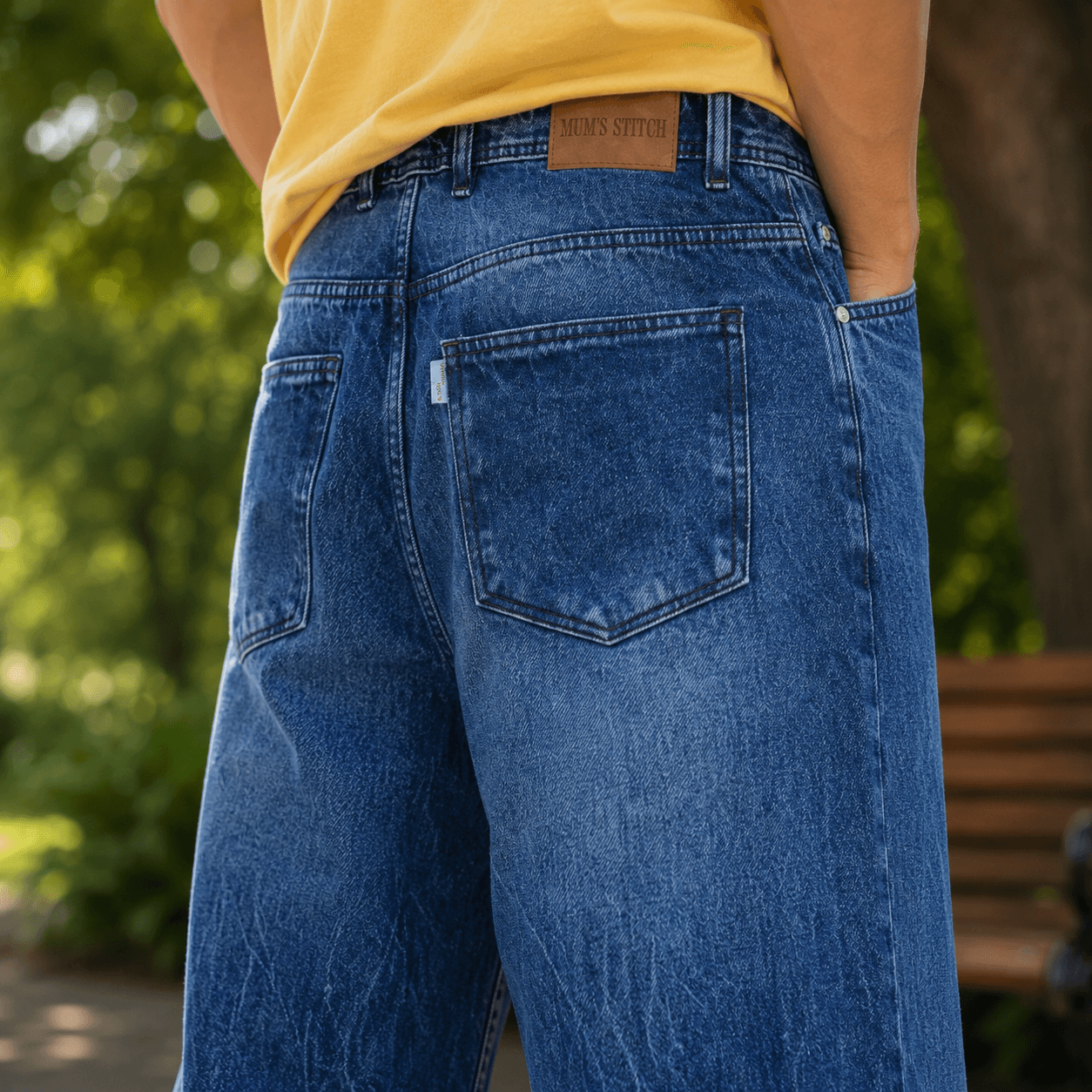 Drift Blue Soft Baggy Loose Fit Jeans - view 4