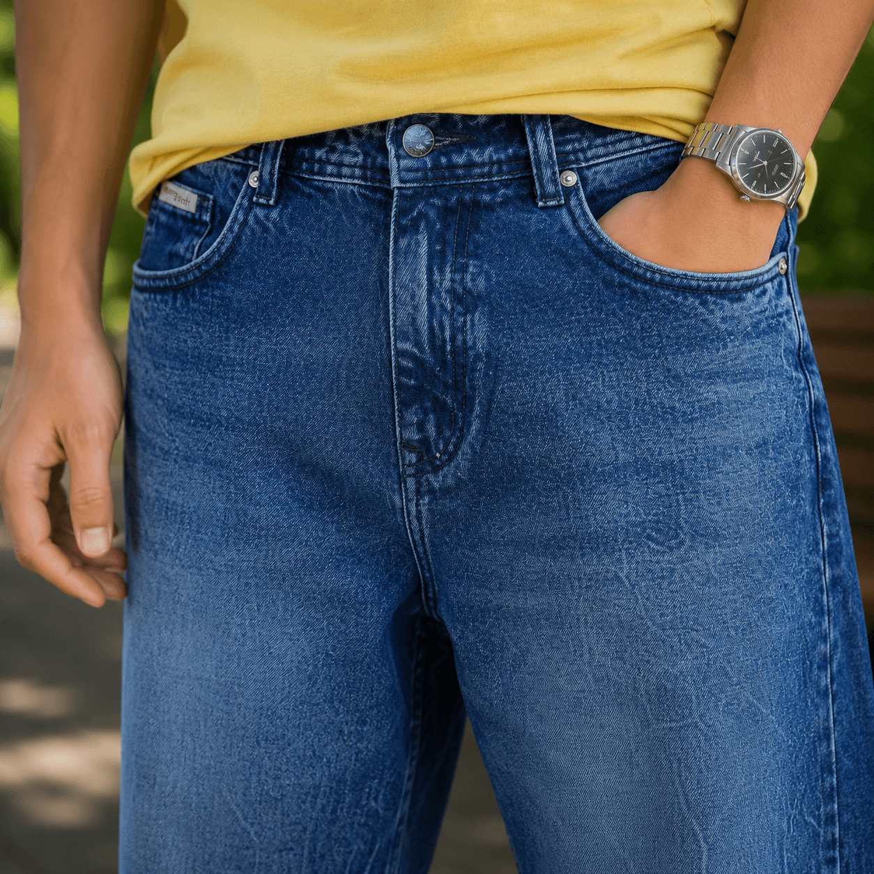 Drift Blue Soft Baggy Loose Fit Jeans - view 5
