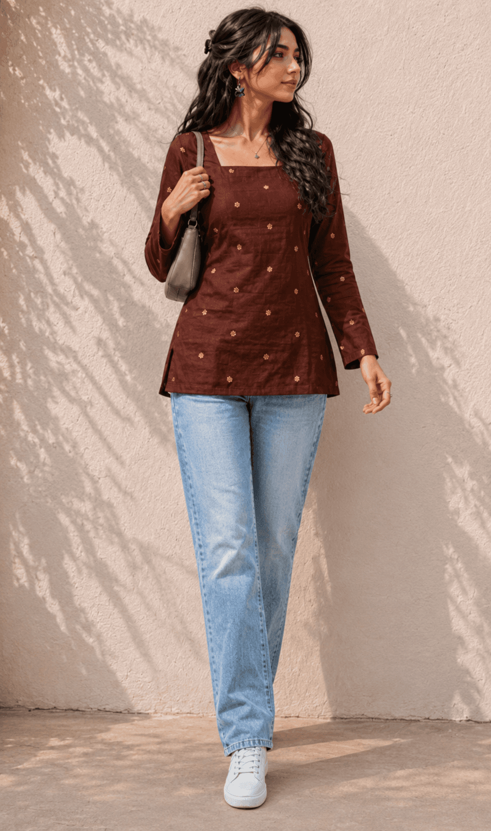 Aero Light Blue High Waist Straight Fit Jeans - front detail