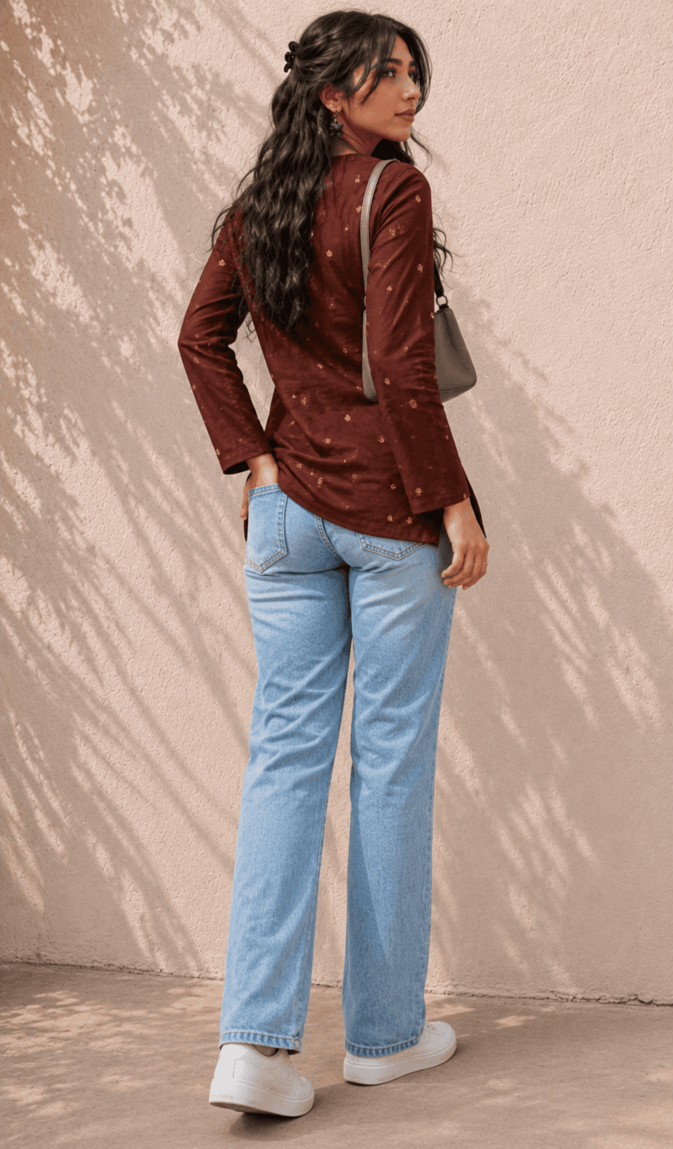 Aero Light Blue High Waist Straight Fit Jeans - side view