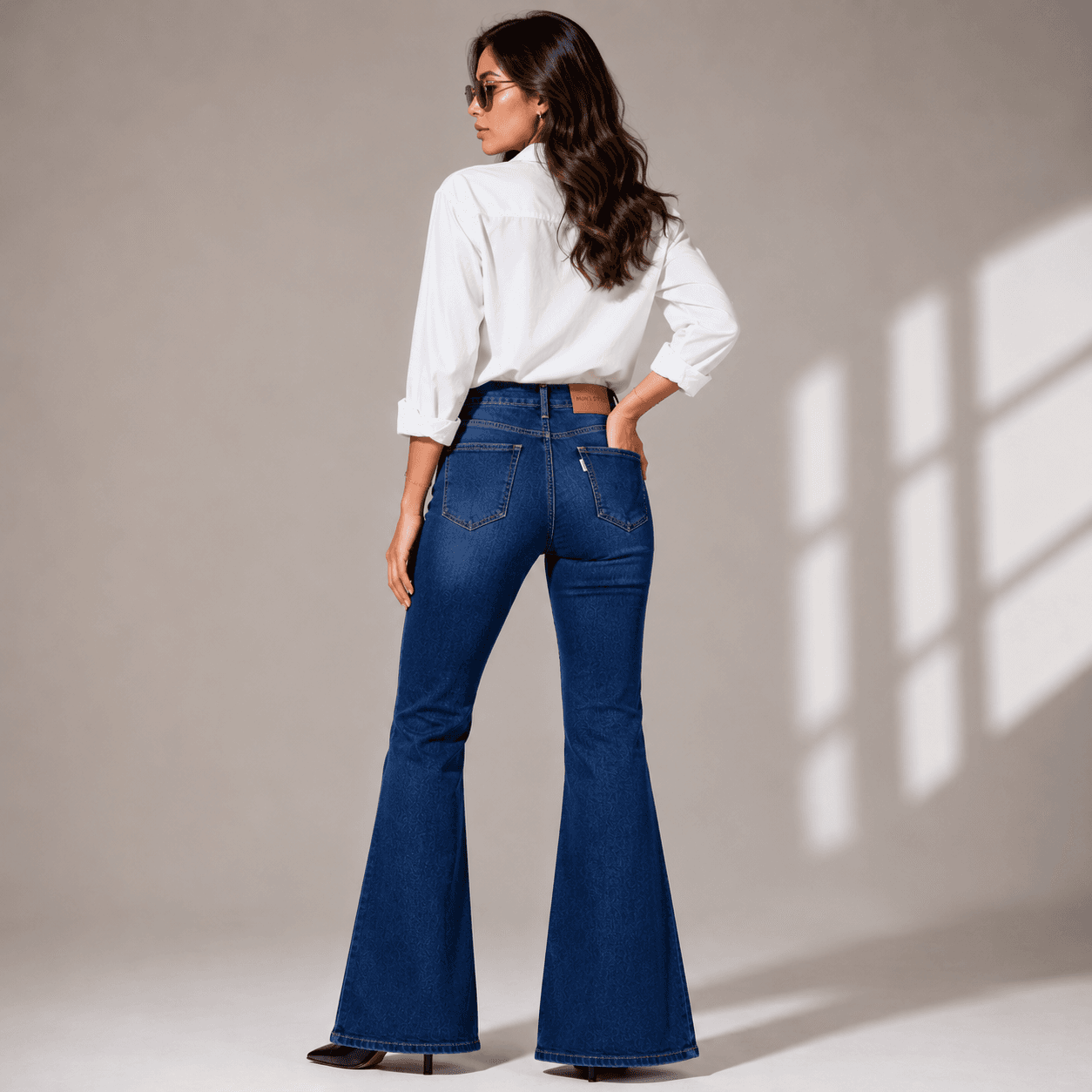 Classic Indigo Blue High Waist Bootcut Jeans - view 3