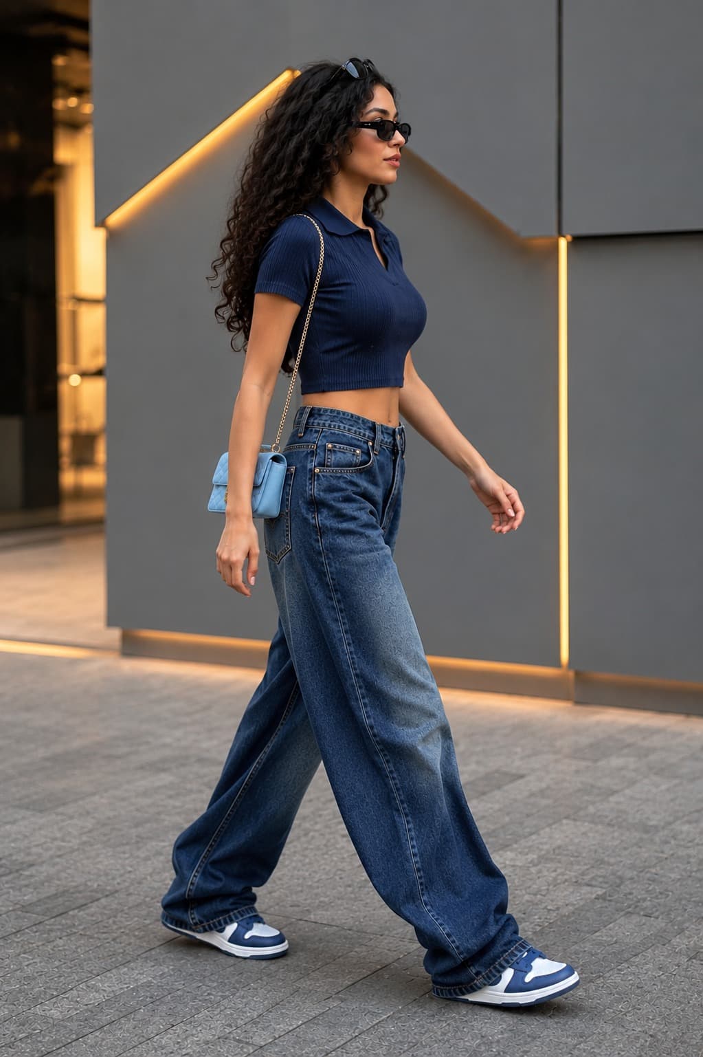Rust Fade High Waist Wide Leg Jeans - view 2