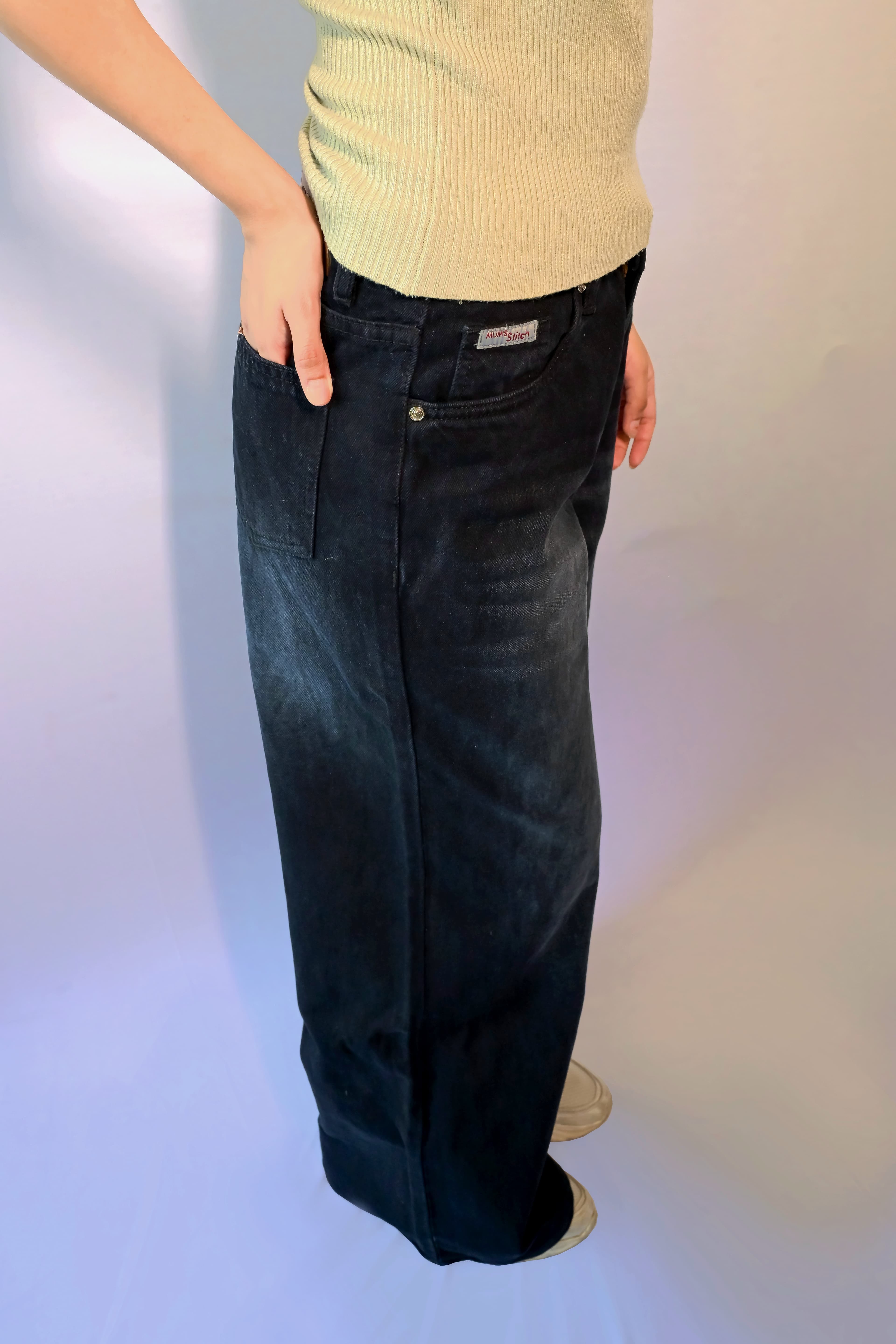 Smokey Black High Waist Wide Leg Jeans - view 2